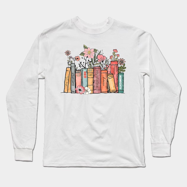 Albums As Books Trendy Aesthetic For Book Lovers Long Sleeve T-Shirt by JanaeLarson